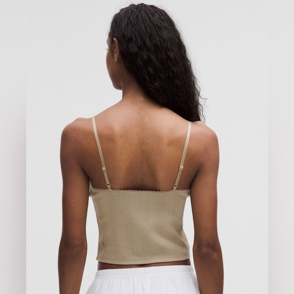 NWT Lululemon Cotton Pointelle Cropped Cami - Picture 2 of 6